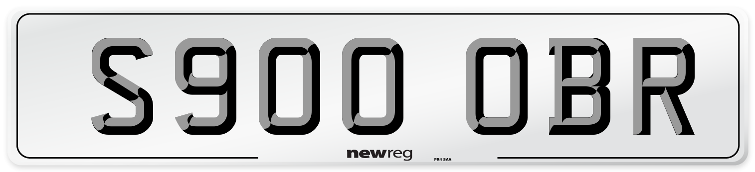 S900 OBR Number Plate from New Reg